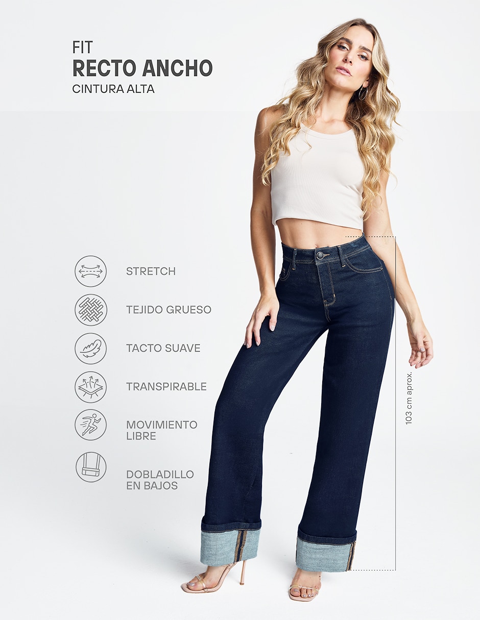 Jeans/Jegging/Jeans jogger Regular Straight Cintura alta para mujer