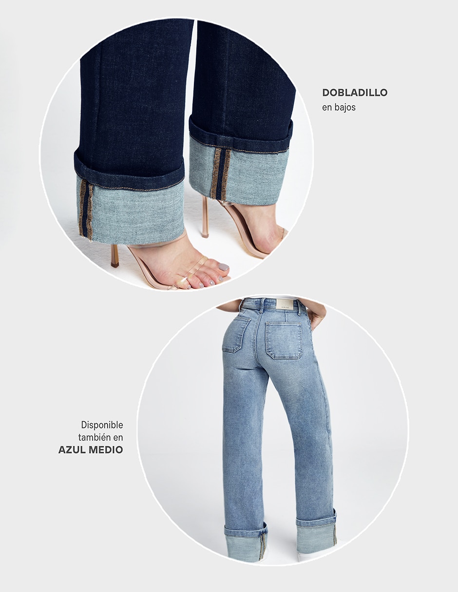 Jeans/Jegging/Jeans jogger Regular Straight Cintura alta para mujer
