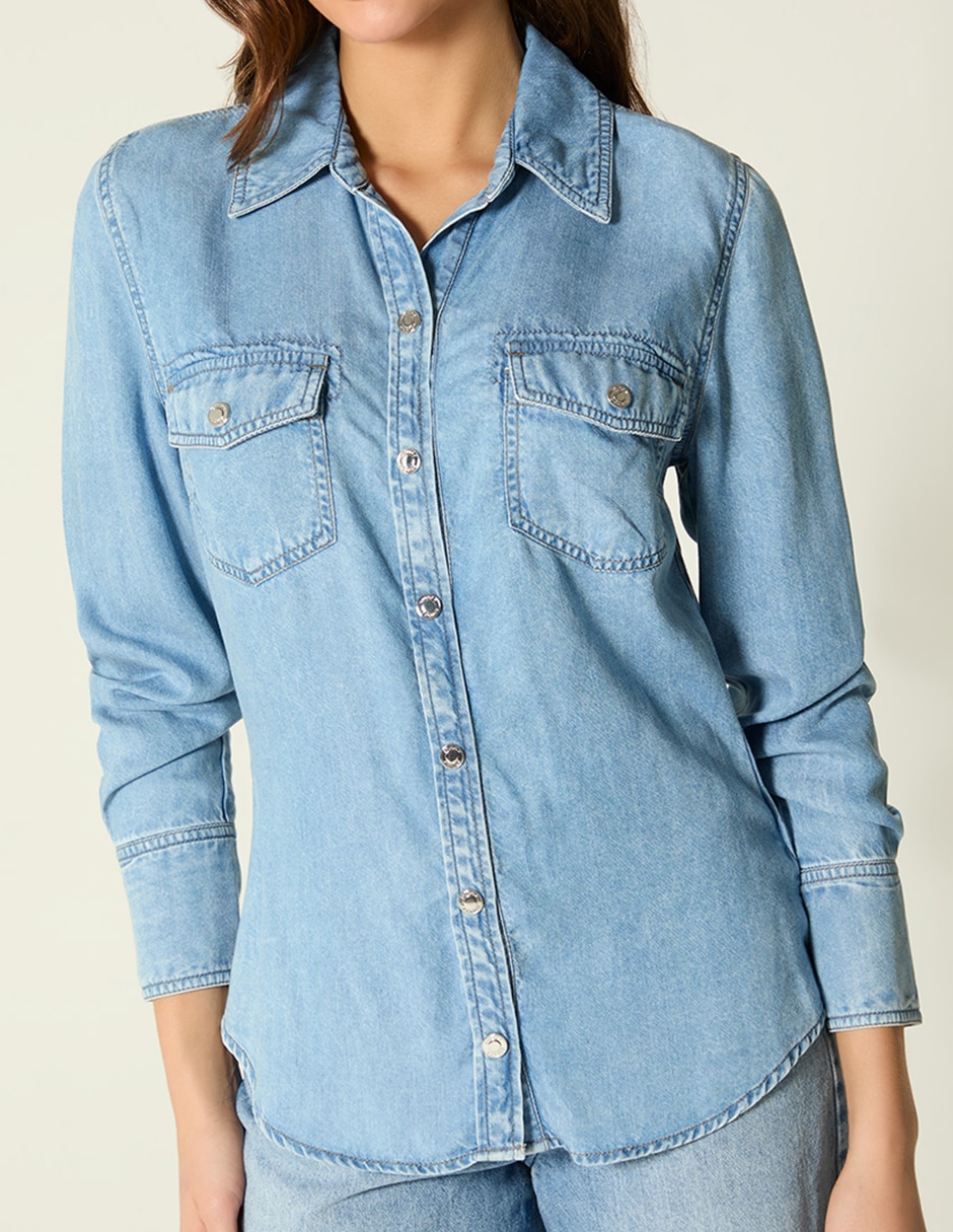 Blusa camisera Sin familia o colección manga Larga para mujer 4