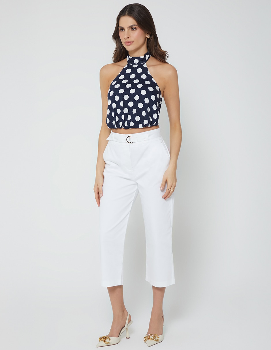 Top cuello halter escote con cuello 2