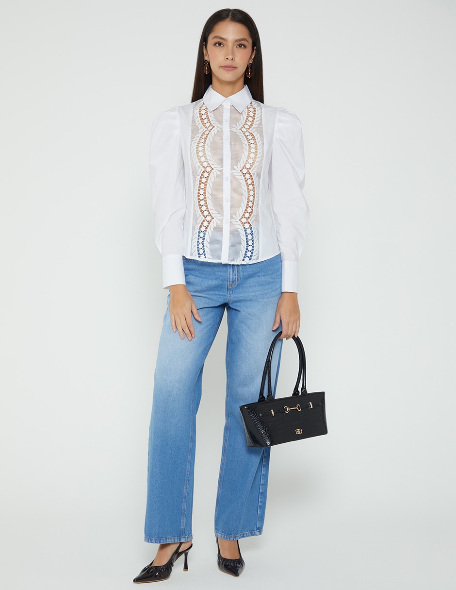 Blusa camisera manga larga para mujer 2