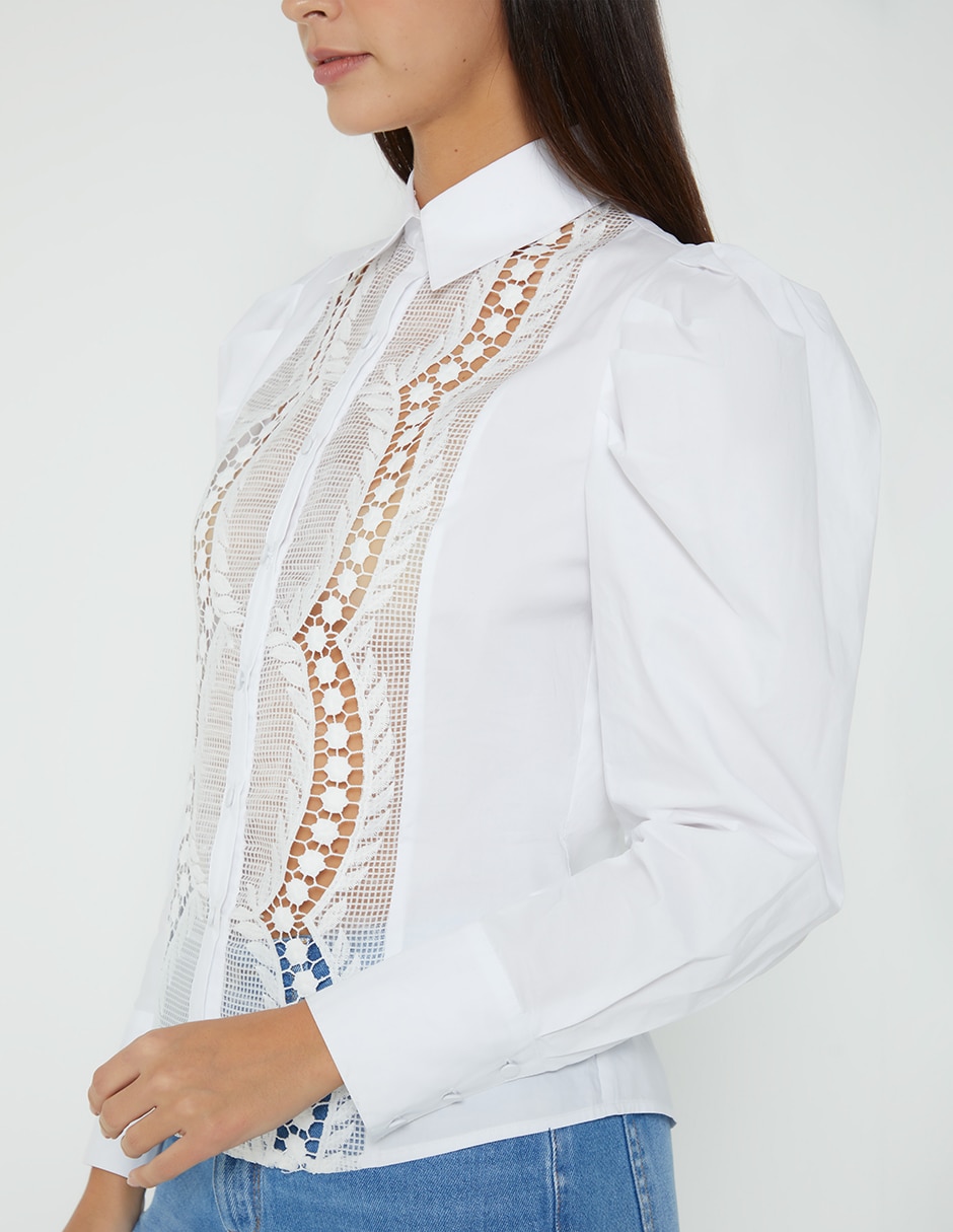 Blusa camisera manga larga para mujer 4