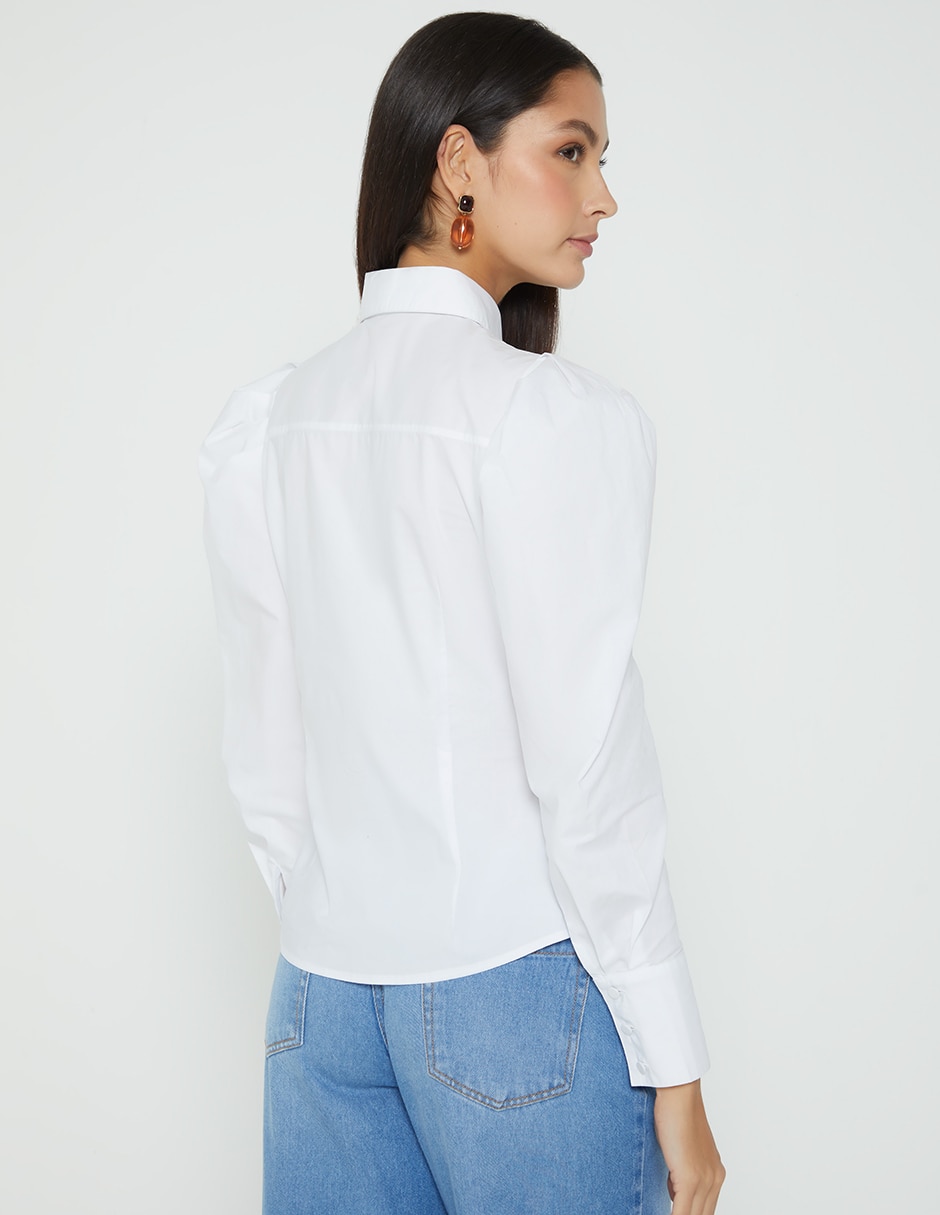 Blusa camisera manga larga para mujer 5