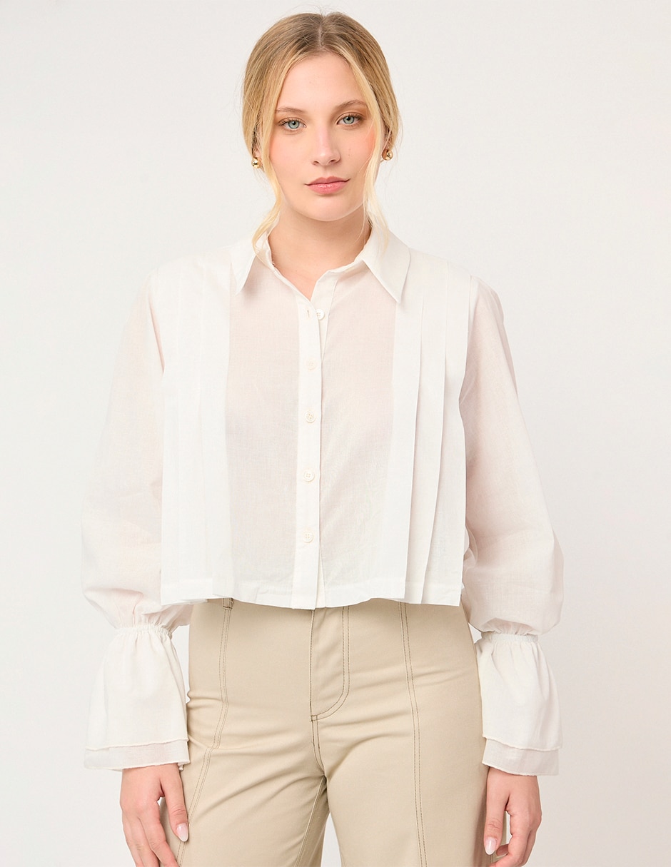 Blusa camisera new manga larga para mujer