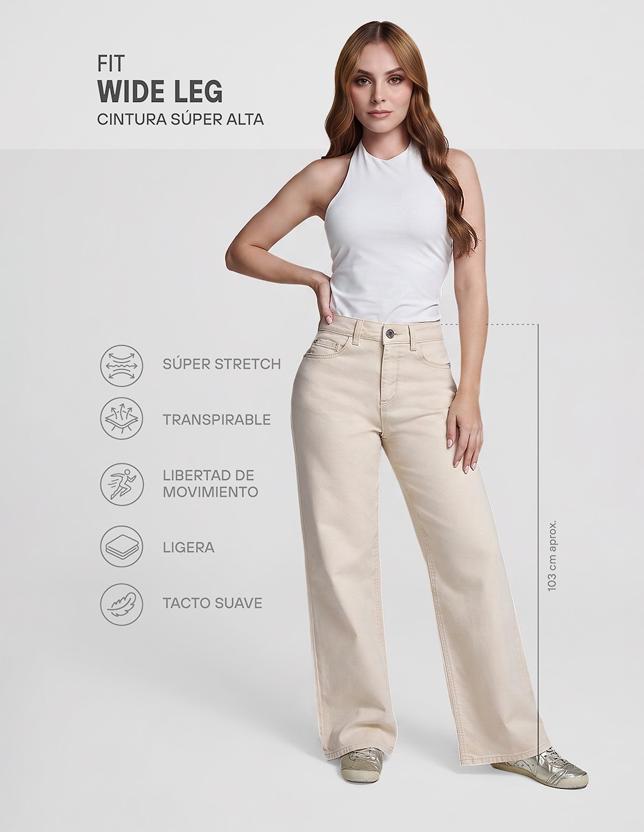 Jeans wide leg para mujer