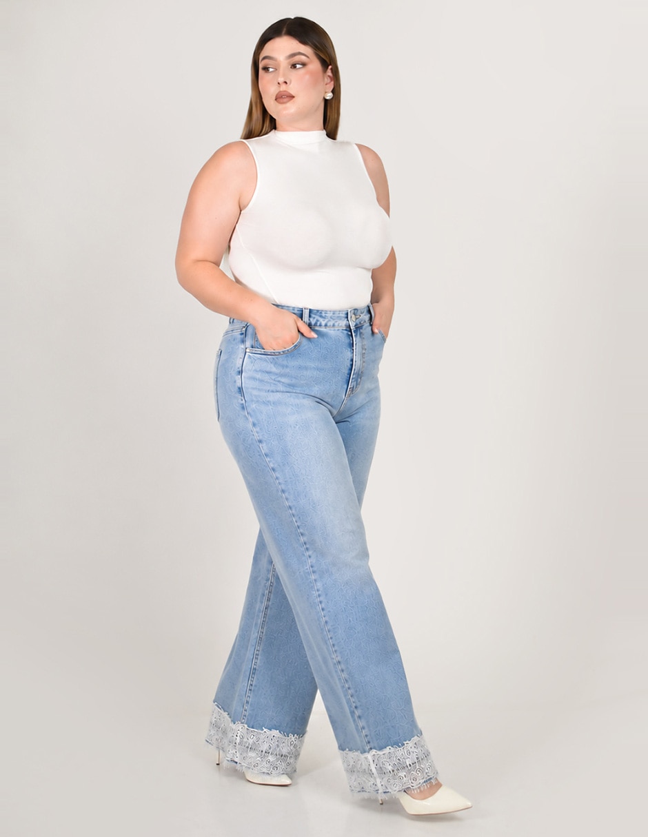 Jeans/Jegging/Jeans jogger Regular Wide leg Cintura alta J-CH-ZH-0227-DENIM No aplica para mujer 2
