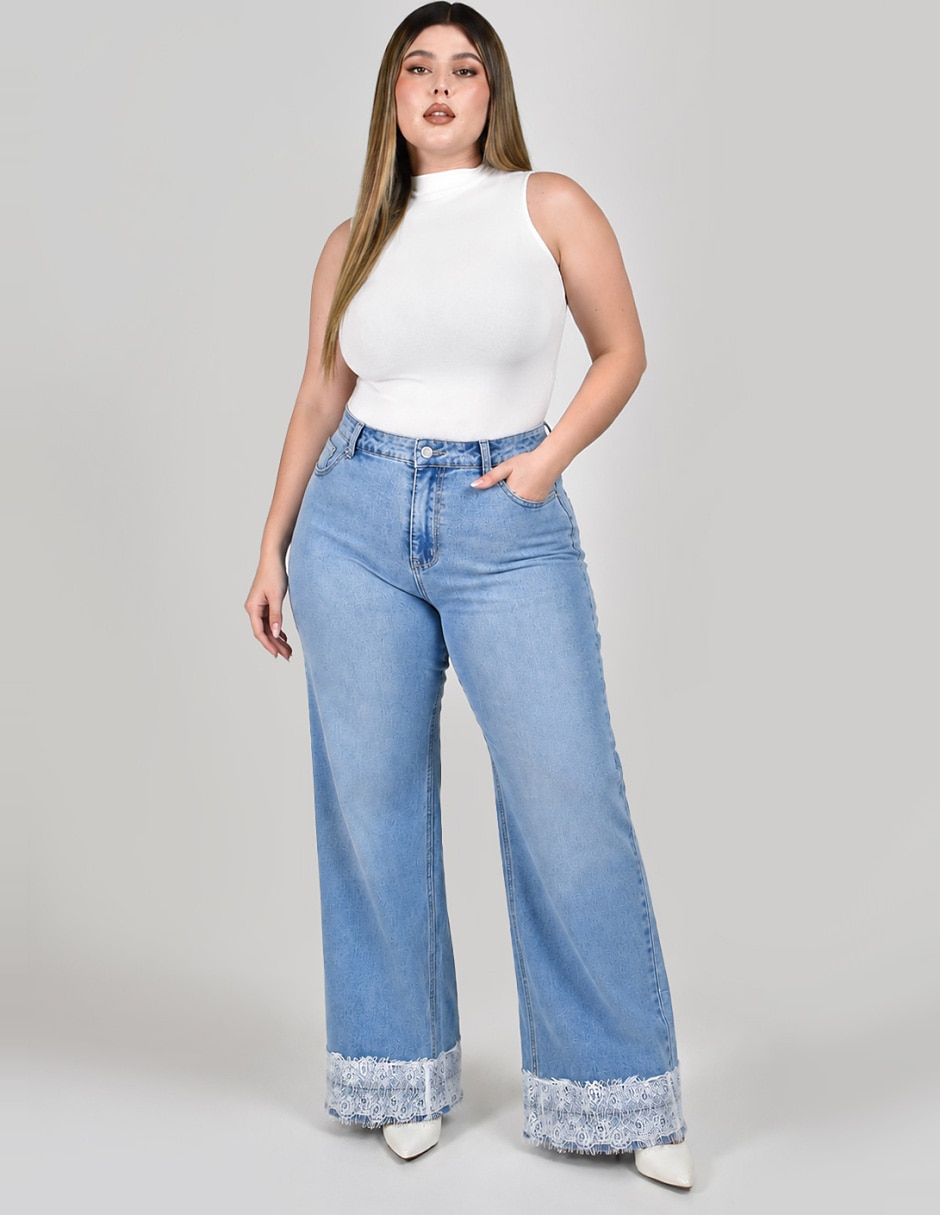 Jeans/Jegging/Jeans jogger Regular Wide leg Cintura alta J-CH-ZH-0227-DENIM No aplica para mujer 5
