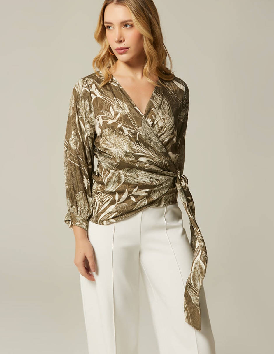Blusa Gaia Terra manga 3/4 para mujer Blusa Gaia Terra manga 3/4 para mujer