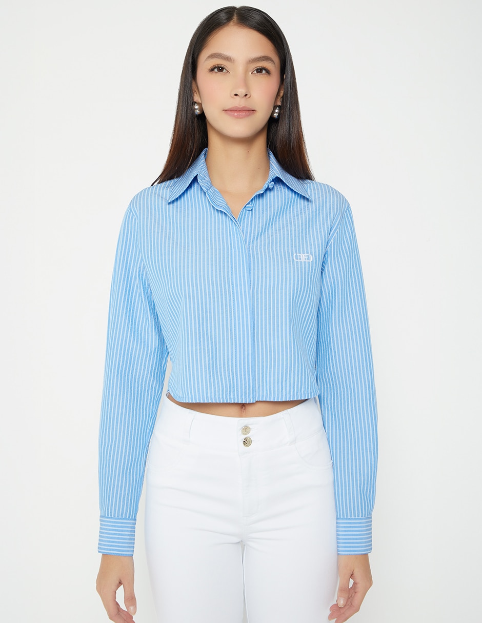 Blusa camisera Rayas Libano manga Larga para mujer Blusa camisera Rayas Libano manga Larga para mujer
