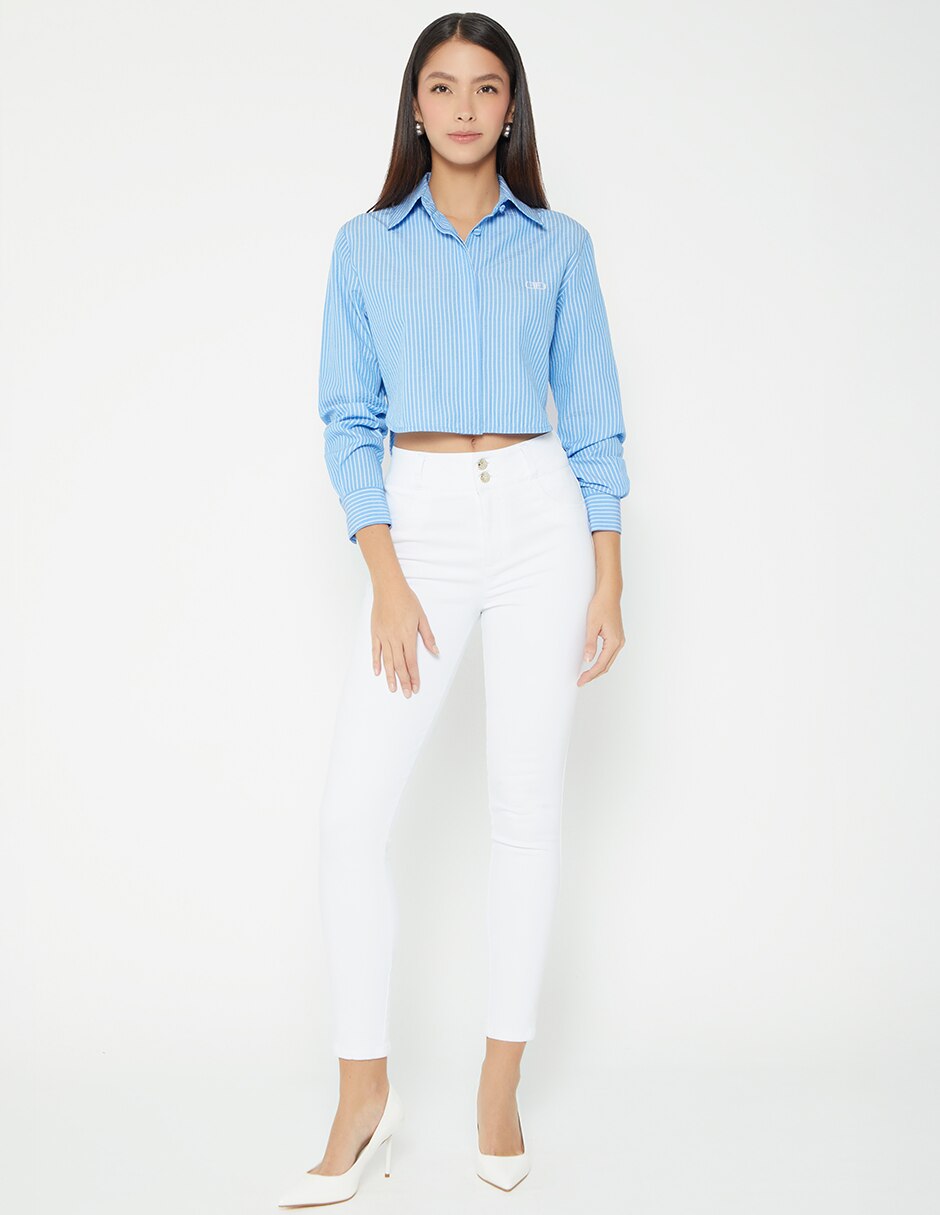 Blusa camisera Rayas Libano manga Larga para mujer 2