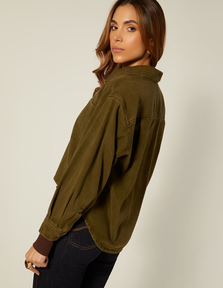 Blusa camisera Sin familia o colección manga Larga para mujer 4
