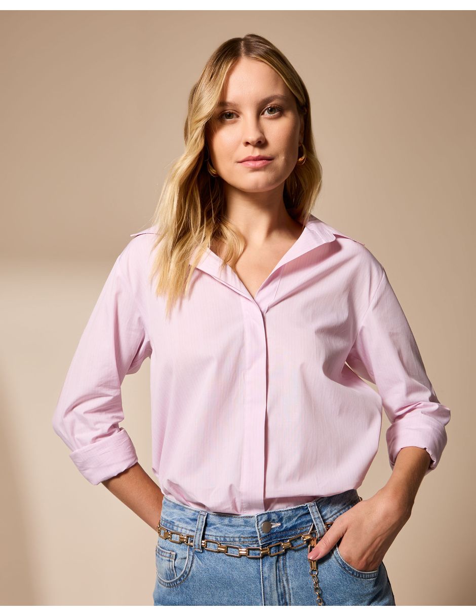 Camisa/Sobrecamisa de Algodón manga Larga para mujer