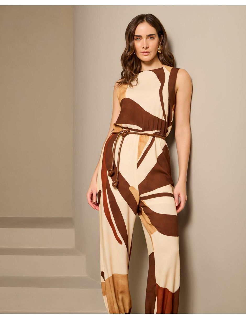 Jumpsuit de Viscosa Casual estampado Floral para mujer