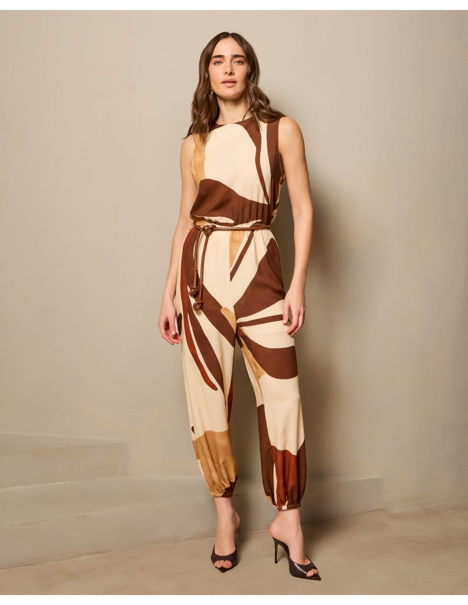 Jumpsuit de Viscosa Casual estampado Floral para mujer
