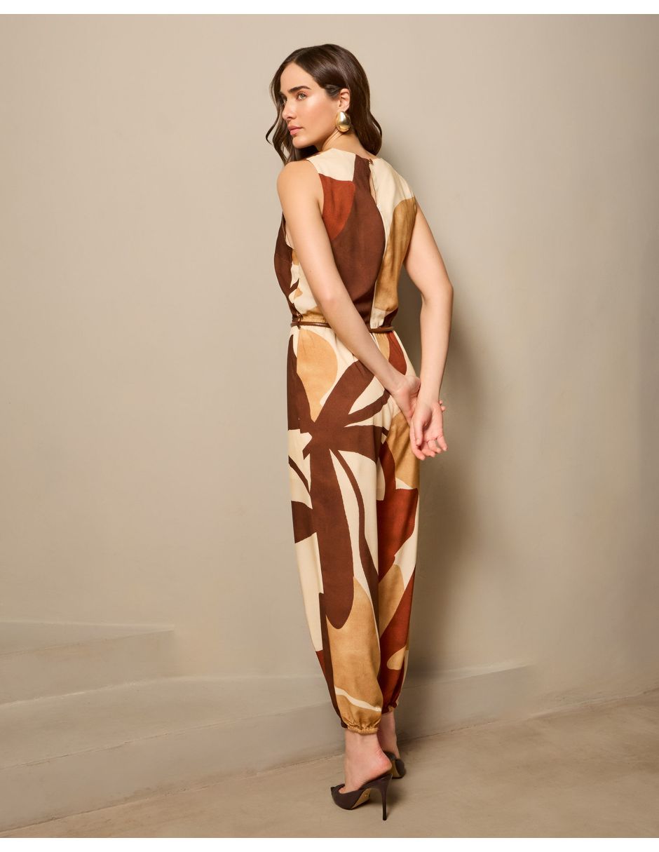 Jumpsuit de Viscosa Casual estampado Floral para mujer