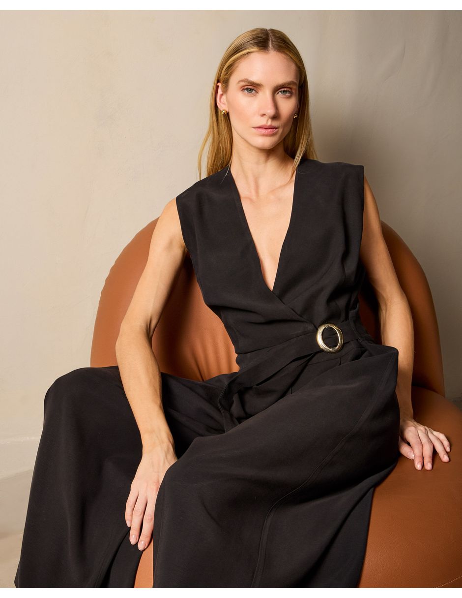 Jumpsuit de Poliéster y viscosa Casual estampado Liso para mujer