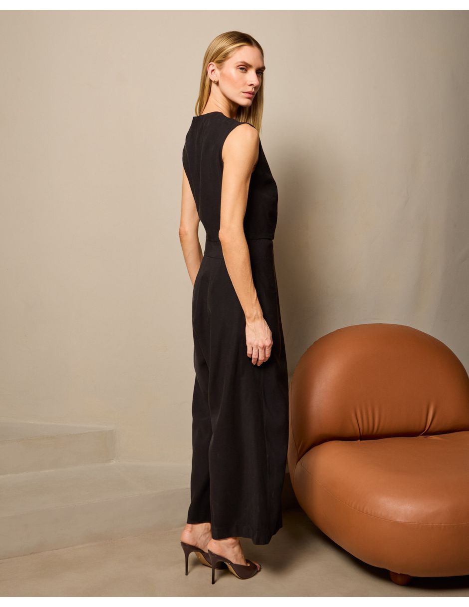 Jumpsuit de Poliéster y viscosa Casual estampado Liso para mujer