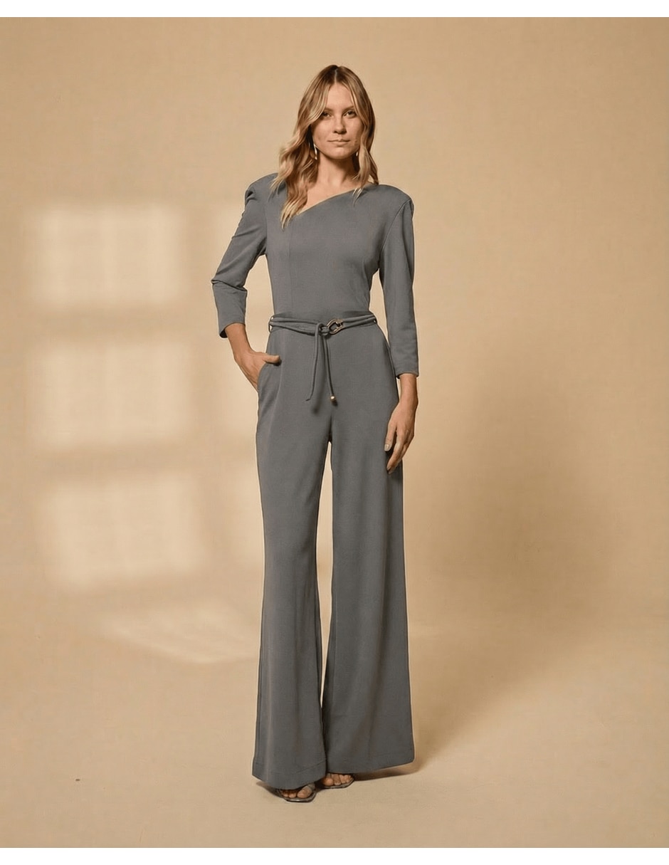 Jumpsuit de Viscosa Casual estampado Liso para mujer 5