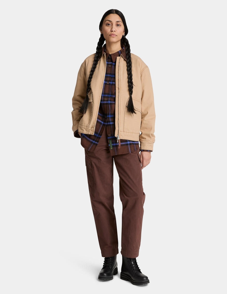 Camisa/Sobrecamisa Camisa de cuadros para mujer Café TBC0YH56AIL de Algodón manga Larga para mujer 2