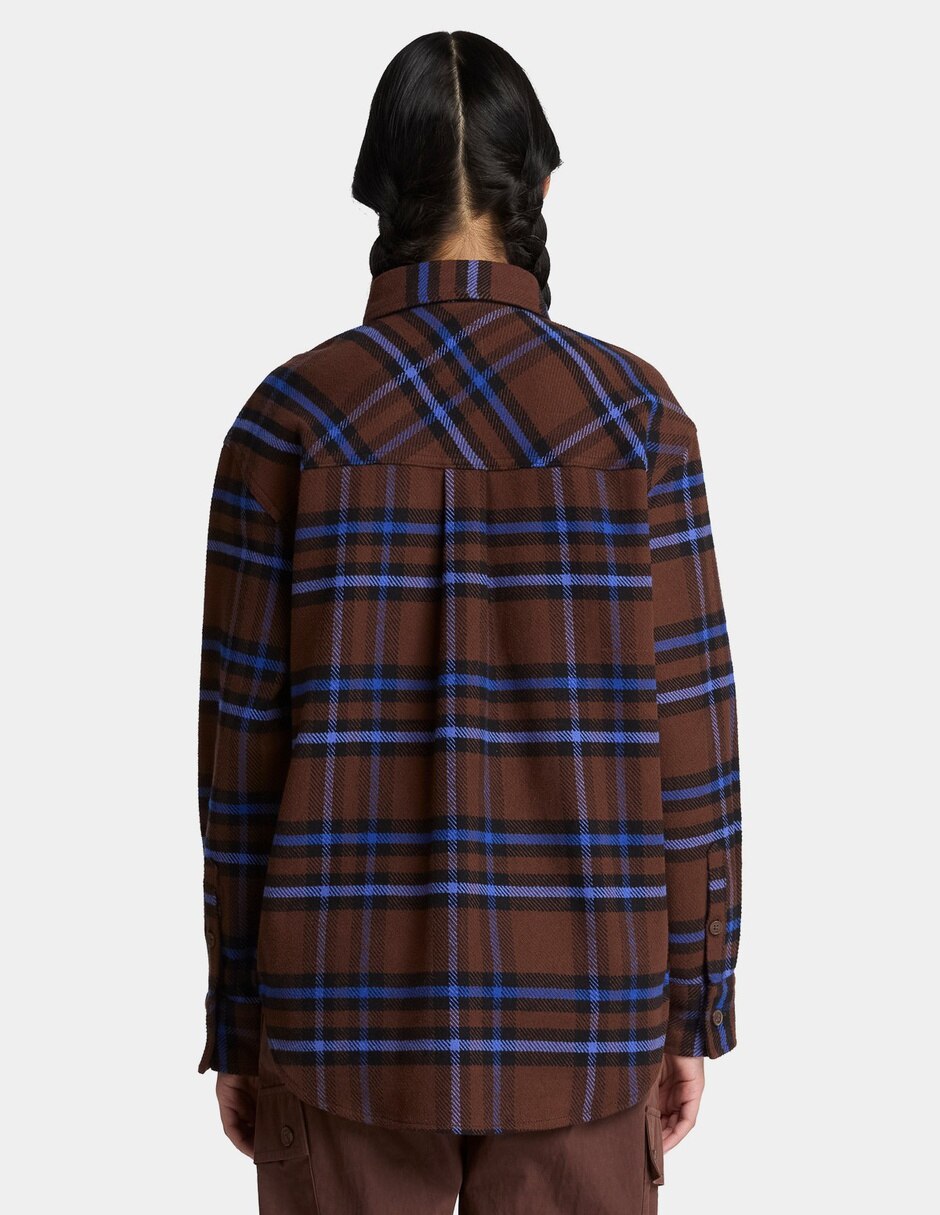 Camisa/Sobrecamisa Camisa de cuadros para mujer Café TBC0YH56AIL de Algodón manga Larga para mujer 4