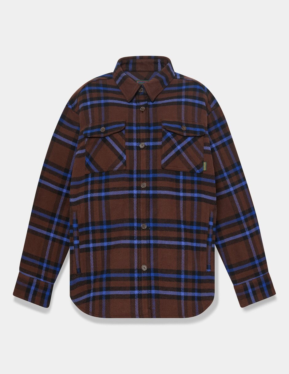 Camisa/Sobrecamisa Camisa de cuadros para mujer Café TBC0YH56AIL de Algodón manga Larga para mujer 5