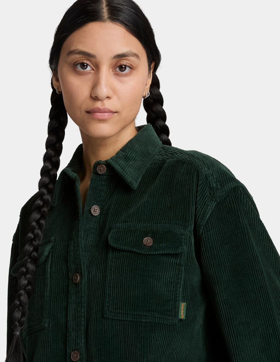 Camisa/Sobrecamisa Camisa de pana para mujer Verde TBC0YH55EA1 de Algodón manga Larga para mujer 3