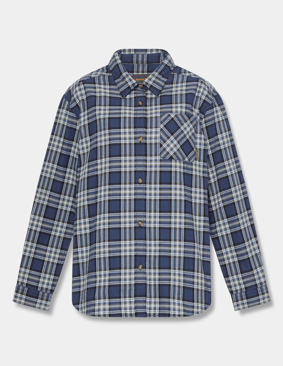 Camisa/Sobrecamisa Camisa de manga larga de franela de peso medio para mujer Azul TBC0YH58AII de Algodón manga Larga para mujer 5