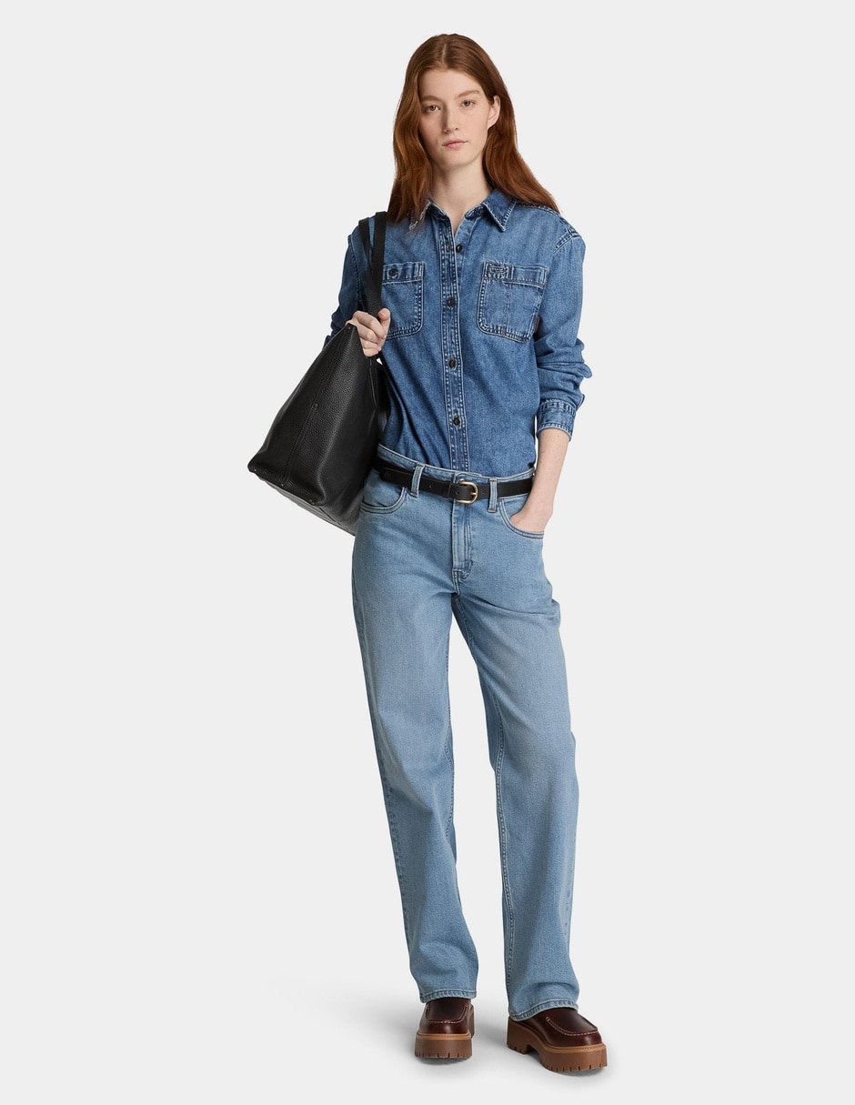 Camisa/Sobrecamisa Camisa de mezclilla de manga larga para mujer Azul TBC0YH57AO9 de Algodón manga Larga para mujer 2