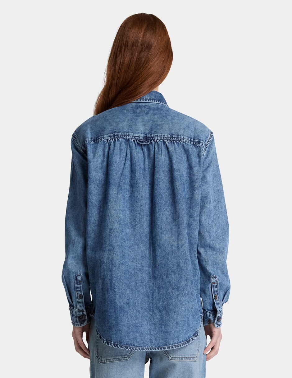 Camisa/Sobrecamisa Camisa de mezclilla de manga larga para mujer Azul TBC0YH57AO9 de Algodón manga Larga para mujer 4