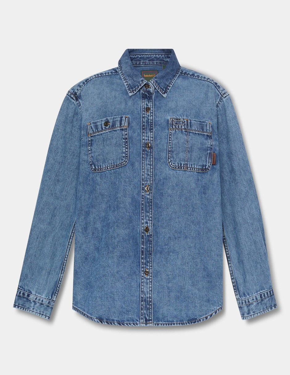 Camisa/Sobrecamisa Camisa de mezclilla de manga larga para mujer Azul TBC0YH57AO9 de Algodón manga Larga para mujer 5
