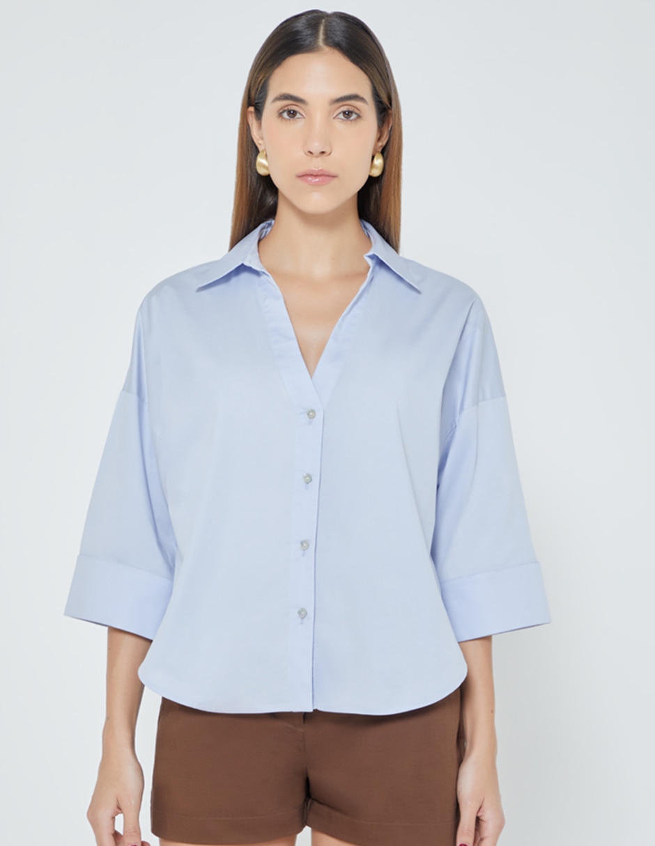 Blusa camisera Sin familia o colección manga 3/4 para mujer