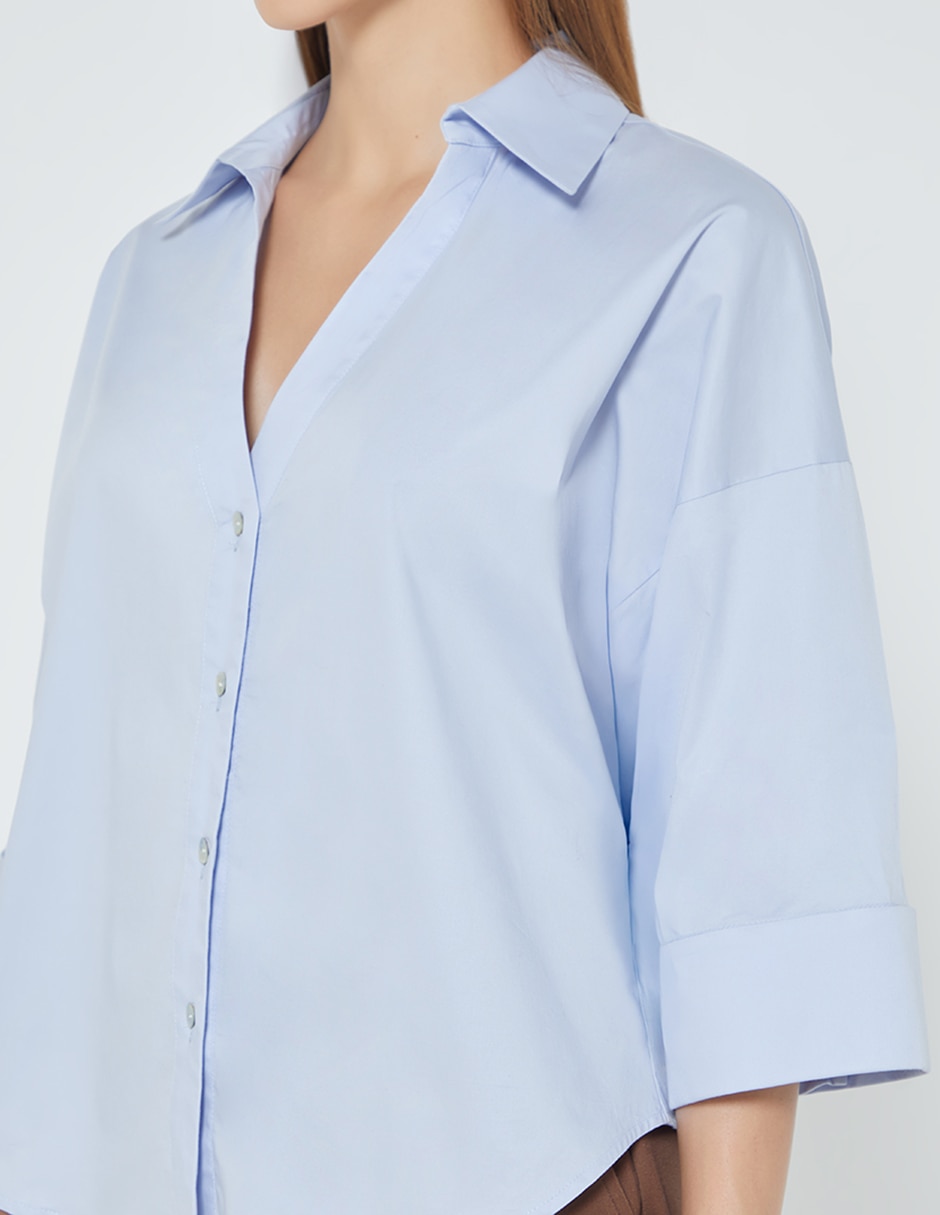 Blusa camisera Sin familia o colección manga 3/4 para mujer 4