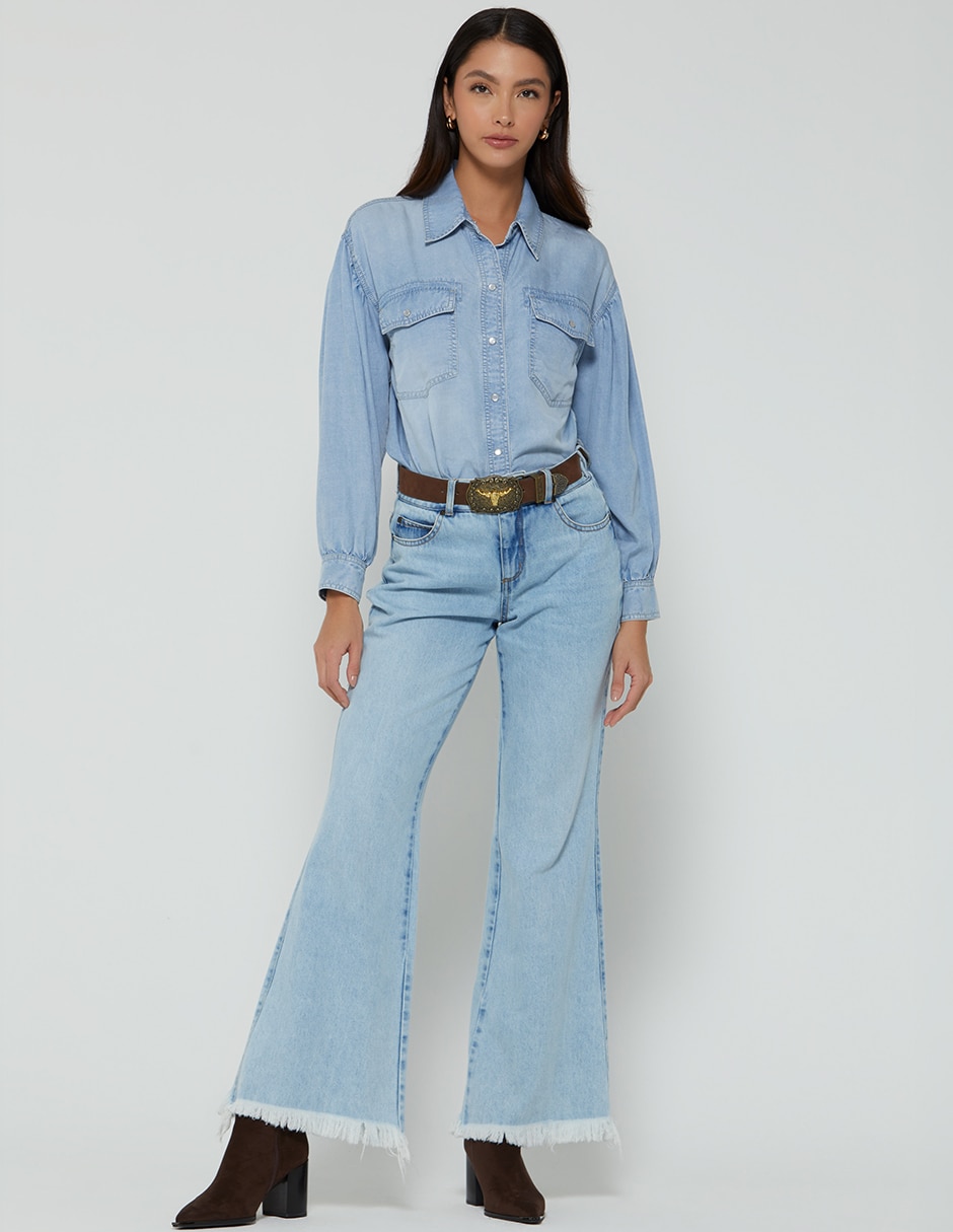 Blusa camisera Sin familia o colección manga Larga para mujer 4
