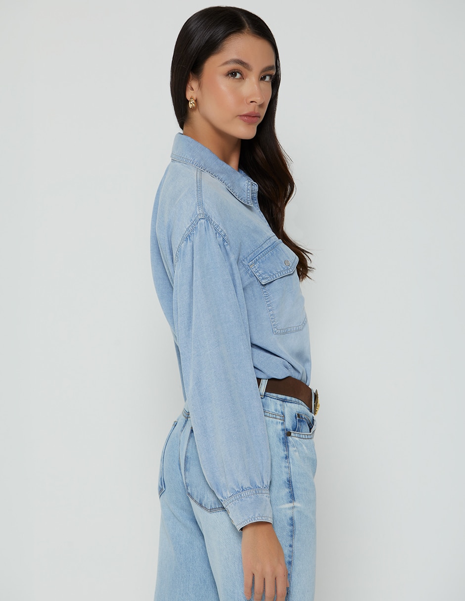 Blusa camisera Sin familia o colección manga Larga para mujer 5