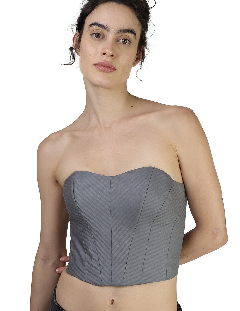 Blusa strapless manga Sin Manga para mujer