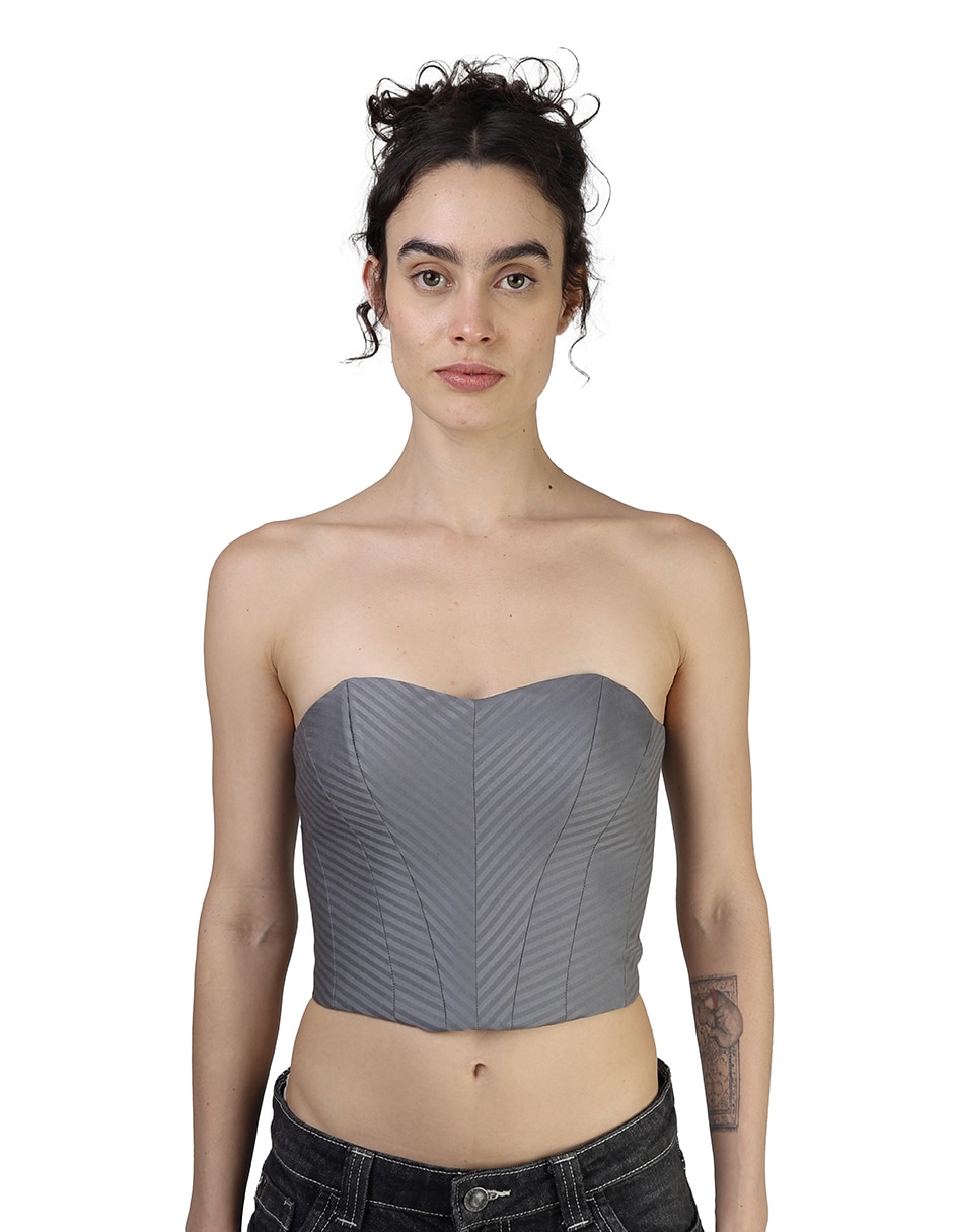 Blusa strapless manga Sin Manga para mujer