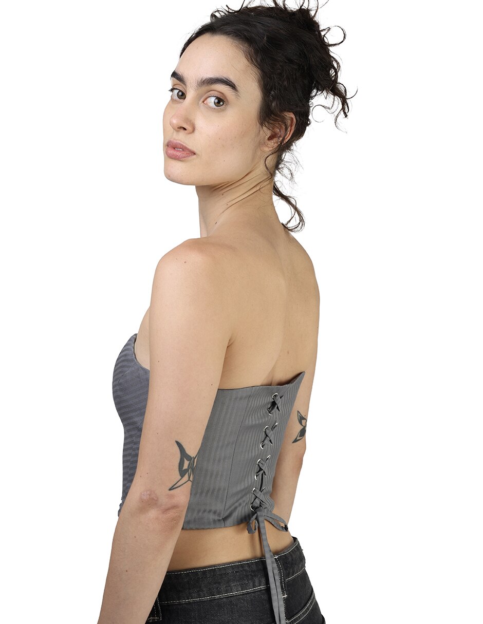 Blusa strapless manga Sin Manga para mujer 8