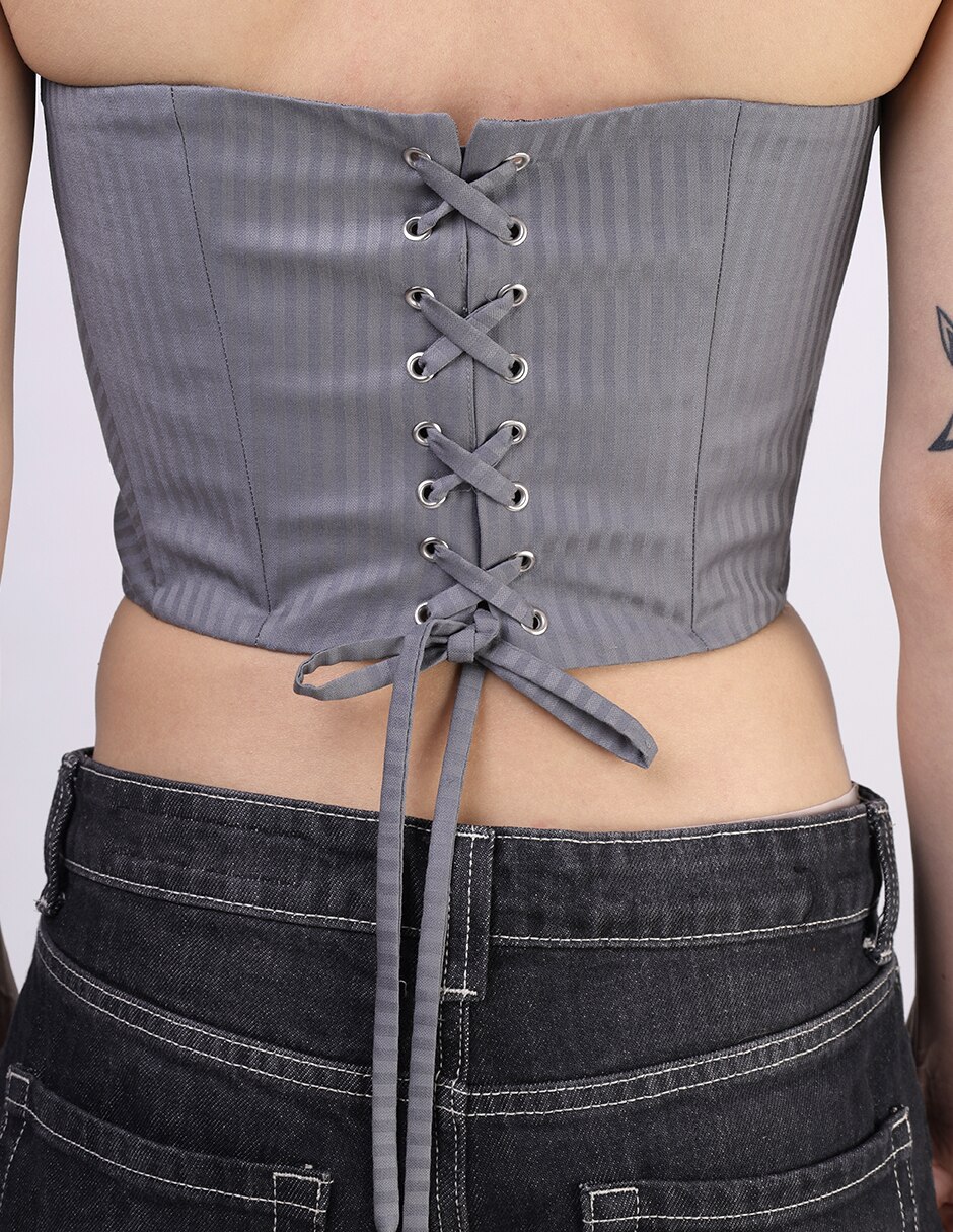 Blusa strapless manga Sin Manga para mujer 9