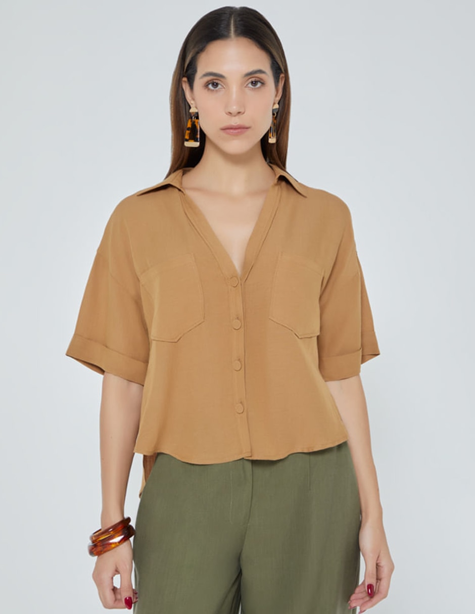 Blusa camisera Sin familia o colección manga Al Codo para mujer 1