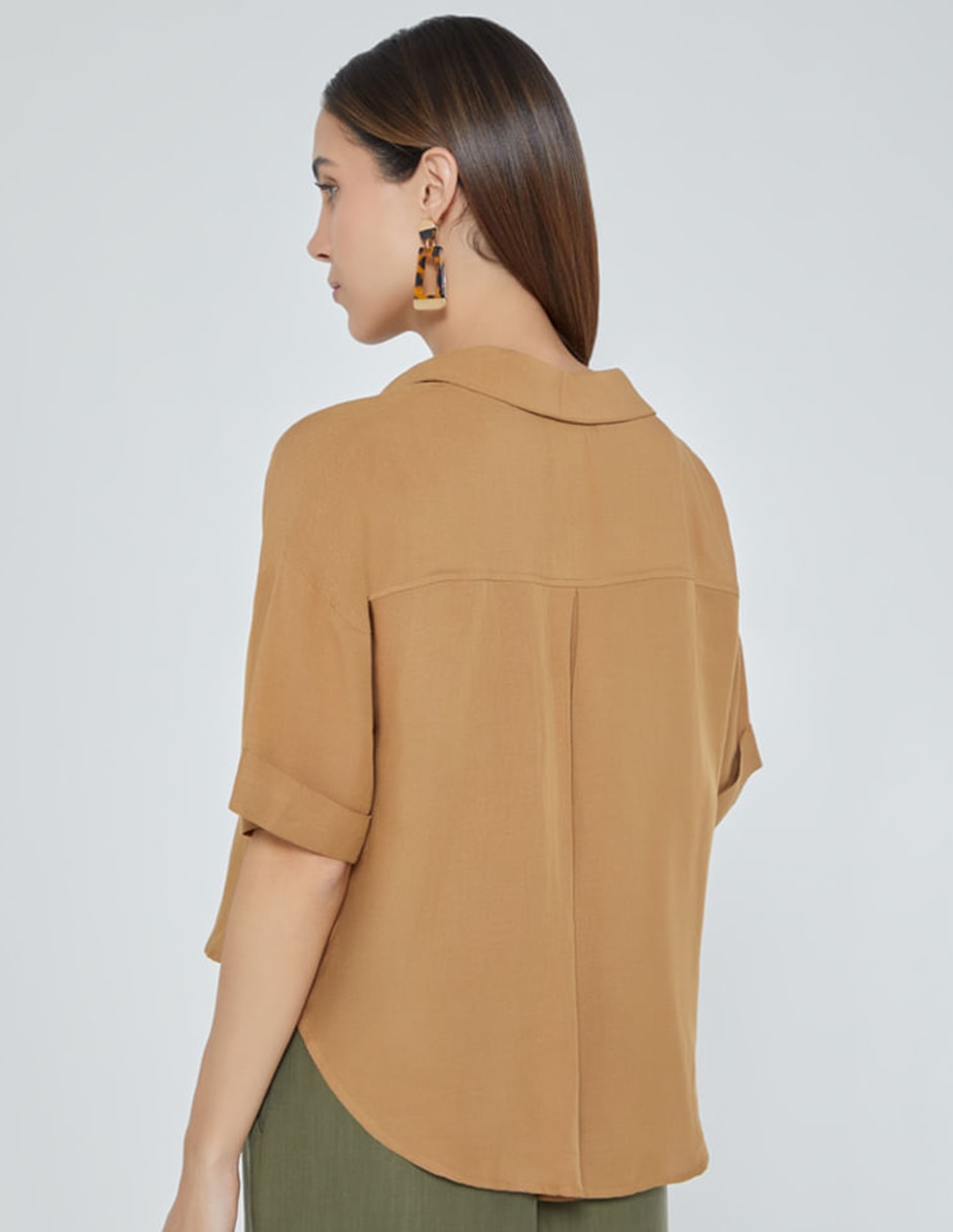 Blusa camisera Sin familia o colección manga Al Codo para mujer 4