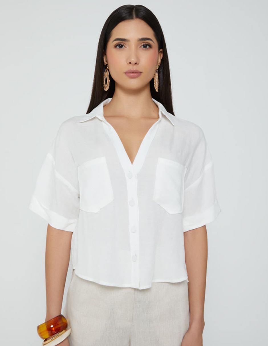 Blusa camisera Sin familia o colección manga Al Codo para mujer