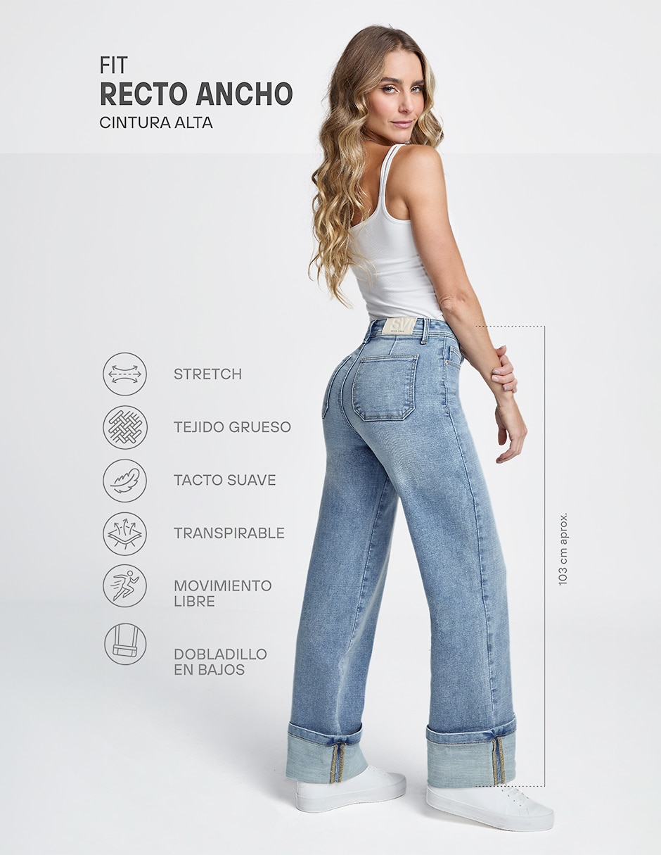 Jeans regular straight para mujer 2
