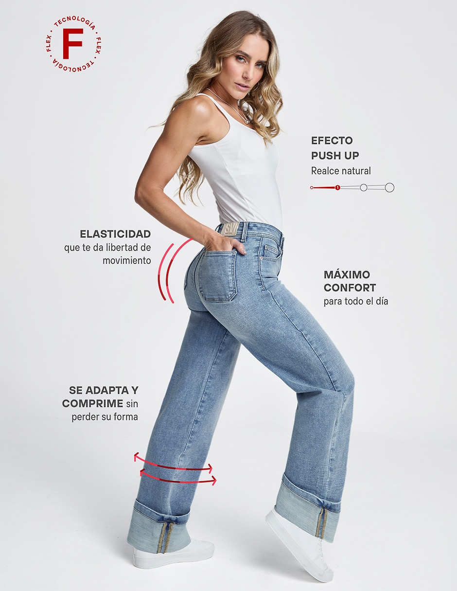 Jeans regular straight para mujer 4