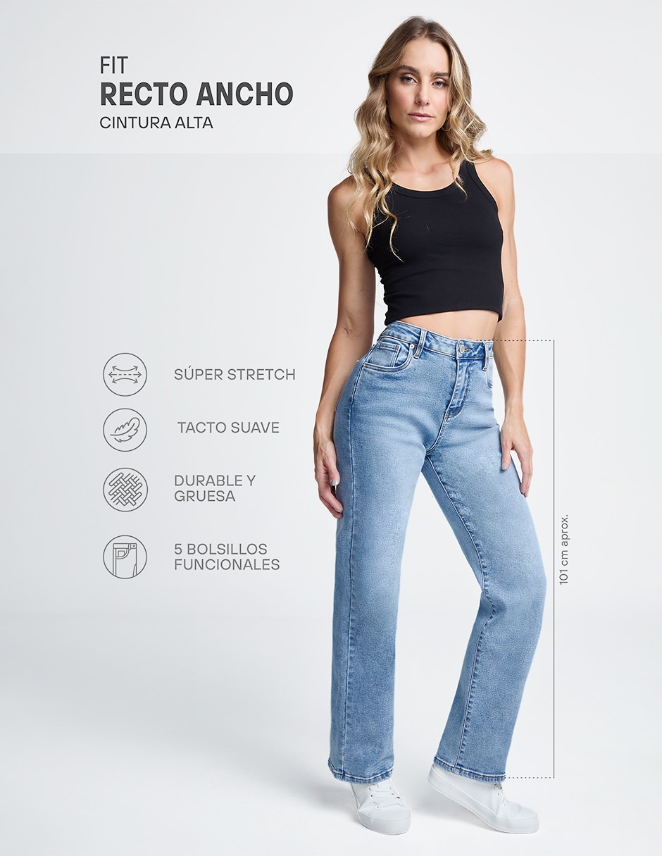 Jeans regular straight para mujer 2