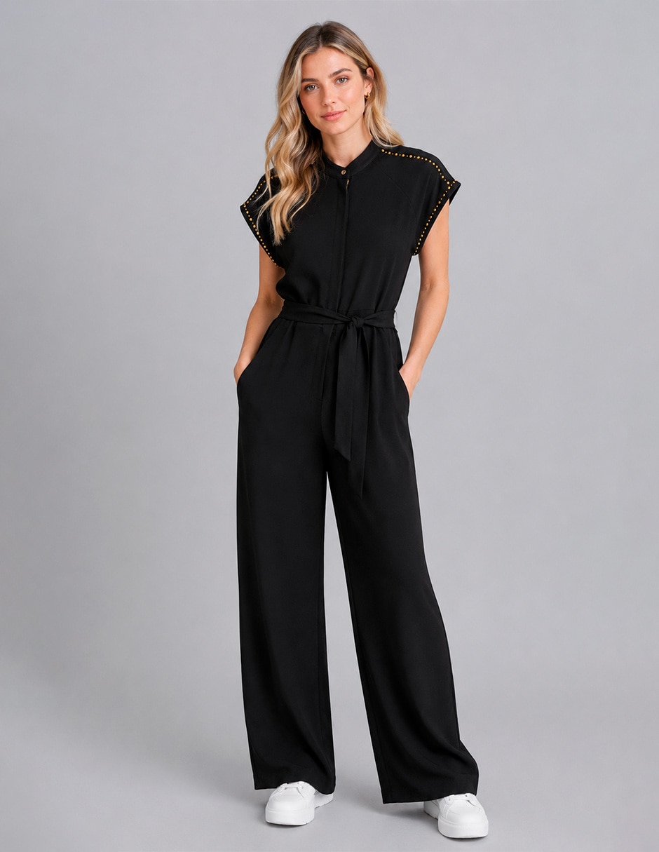 Jumpsuit de Algodón y poliéster Casual estampado Liso para mujer