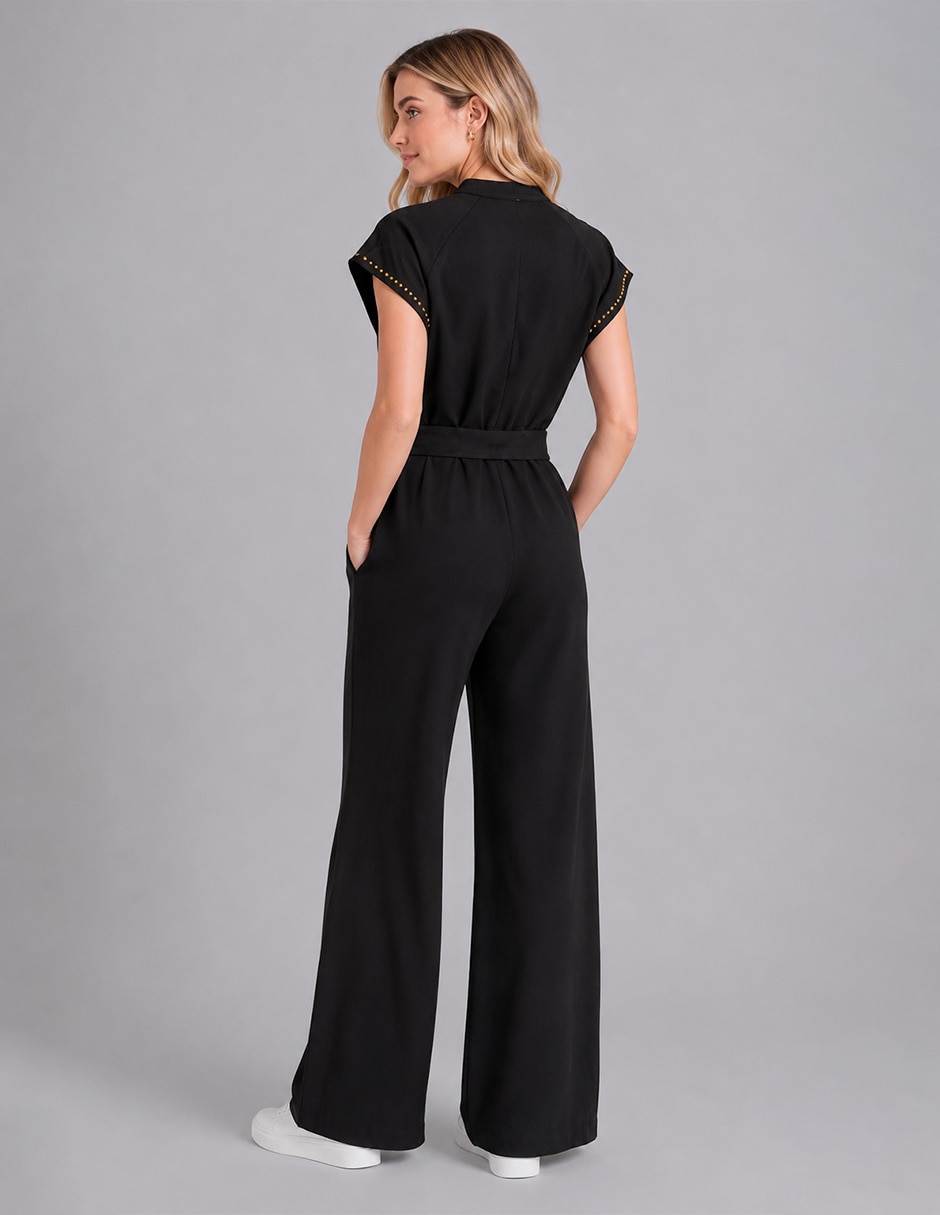 Jumpsuit de Algodón y poliéster Casual estampado Liso para mujer
