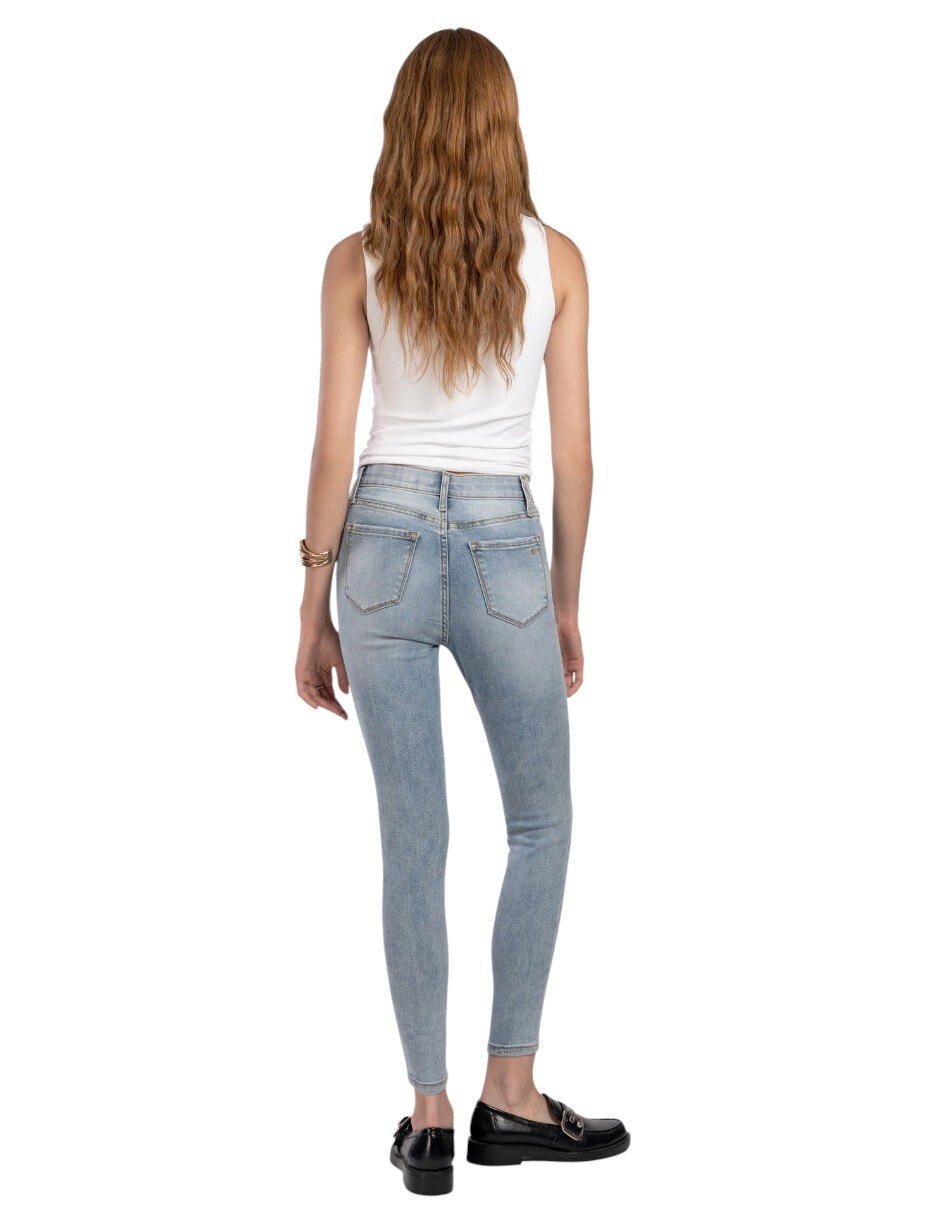 Jeans regular Skinny cintura alta para mujer 2