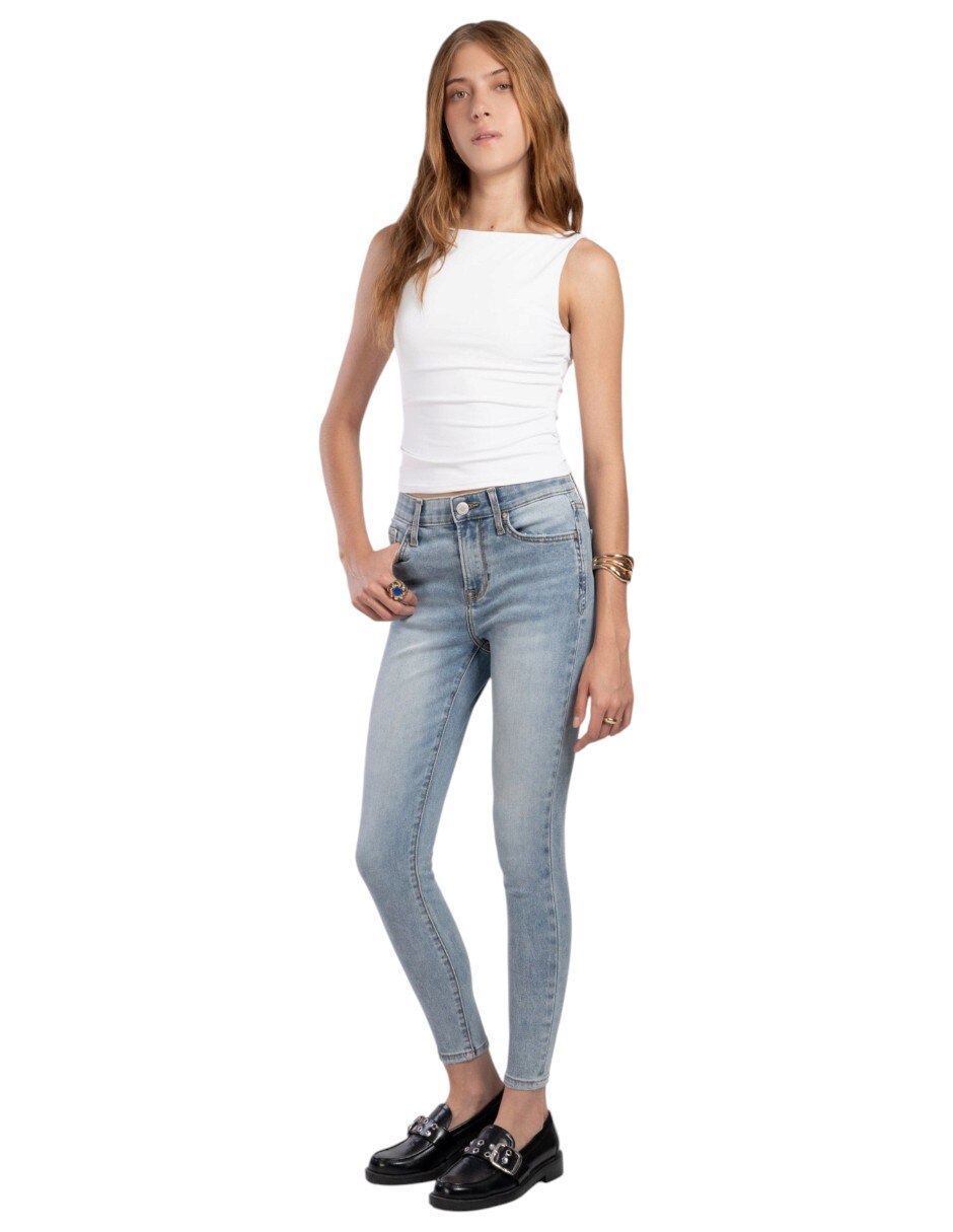 Jeans regular Skinny cintura alta para mujer 3