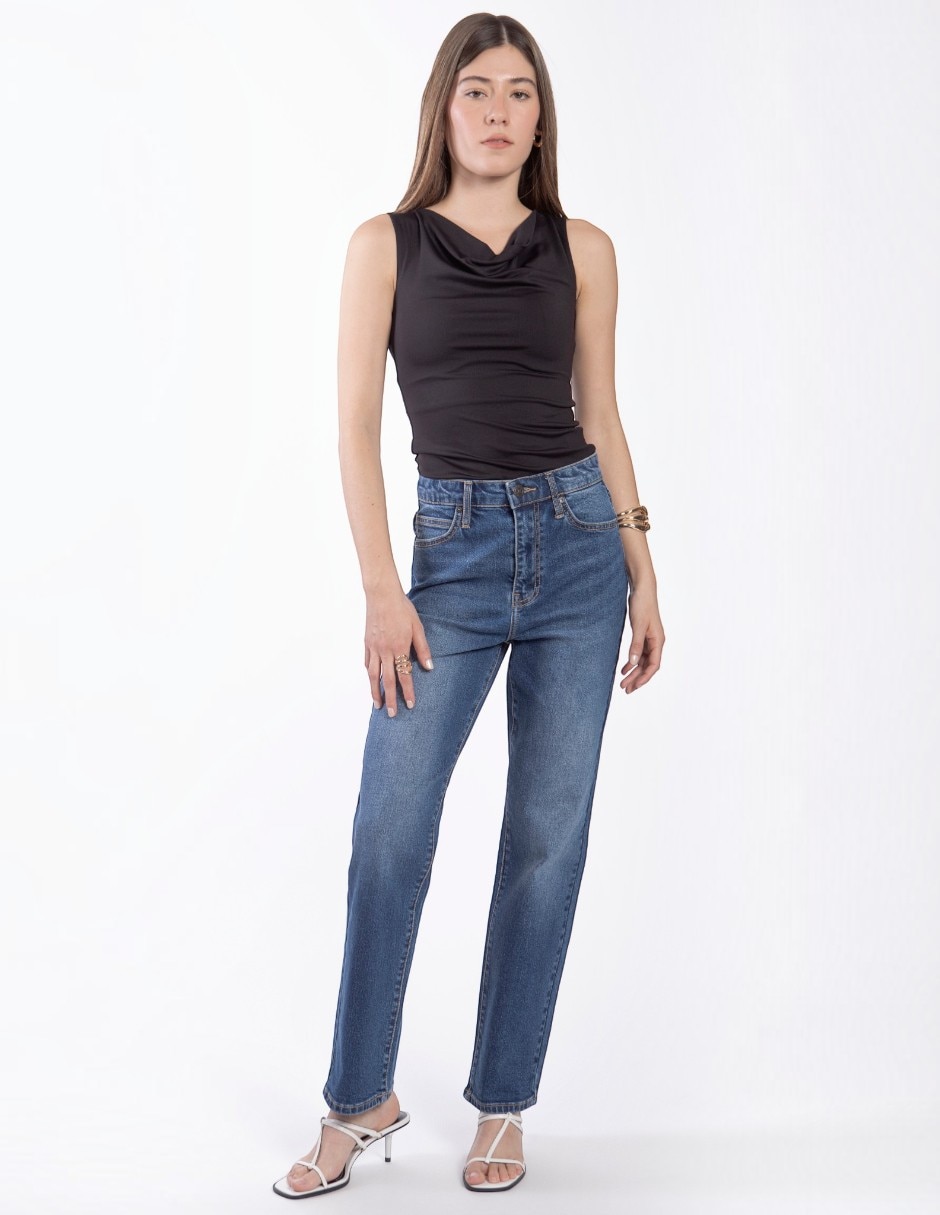 Jeans/Jegging/Jeans jogger Regular Straight Cintura alta para mujer