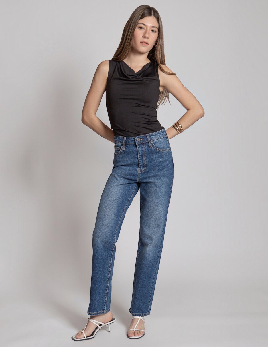 Jeans regular straight para mujer 4